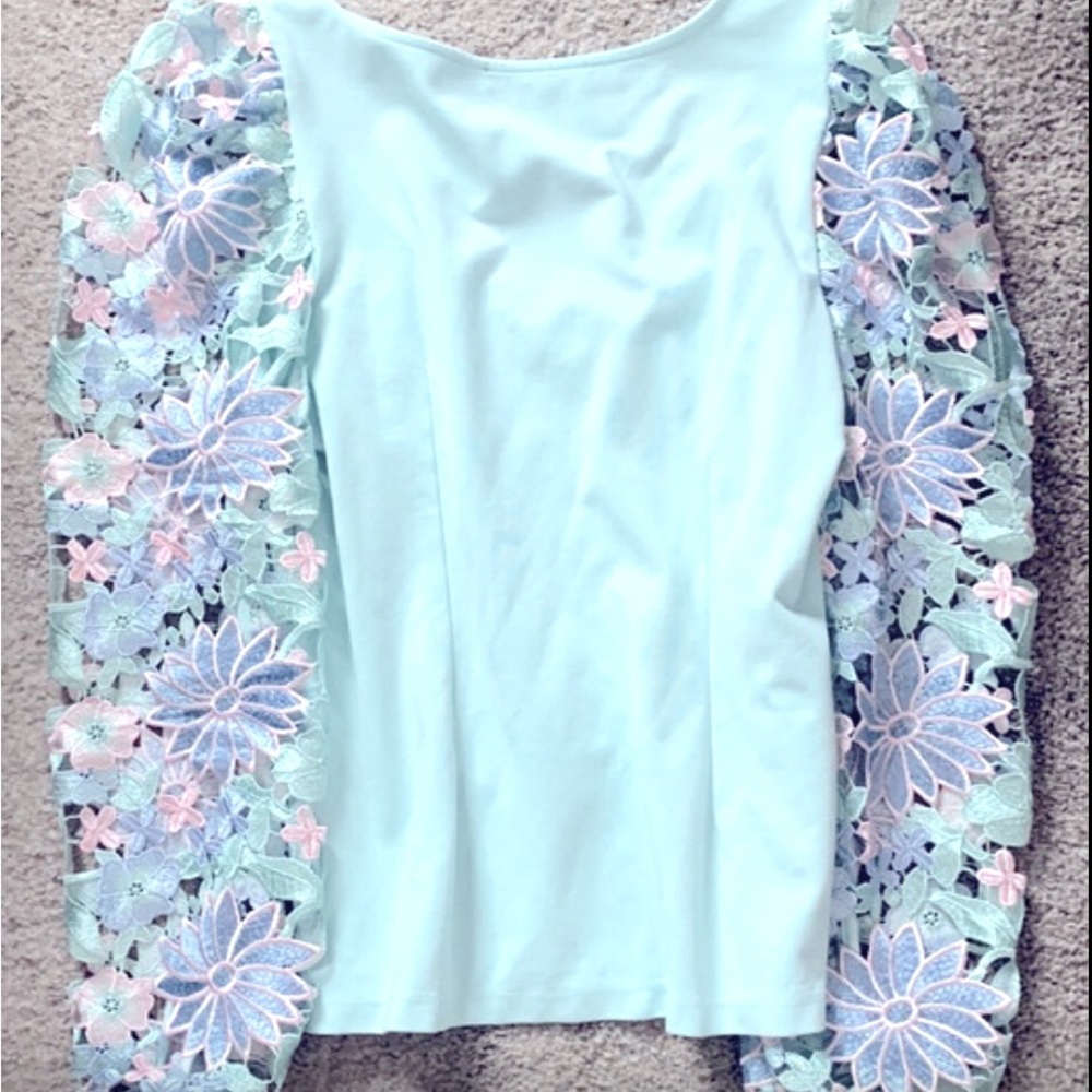 BOSTON PROPER Pastel Spring Top, Robin’s Egg Blue, Medium, NWOT (CLOS) - Picture 2 of 6